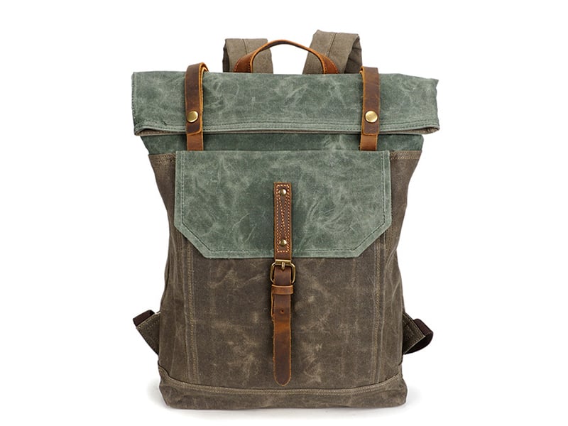 Vintage Canvas Leather Backpack Hiking Daypacks Laptop Backpacks Unisex Casual Rucksack YD5191 1